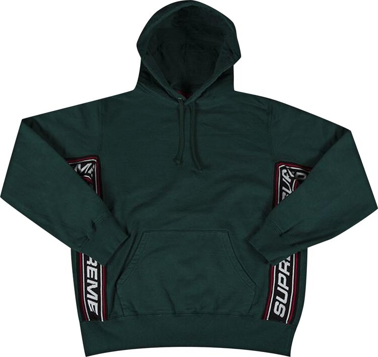 

Толстовка Supreme Text Rib Hooded Sweatshirt 'Dark Green', зеленый