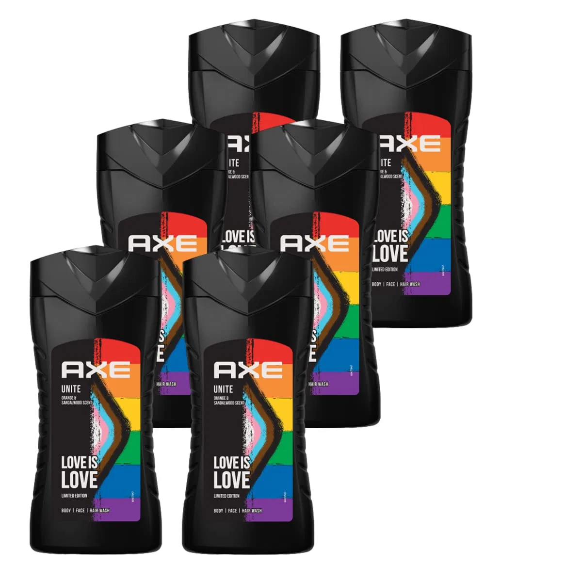 Гель для душа Axe Unite Love is Love, набор 6x250 мл, Rose