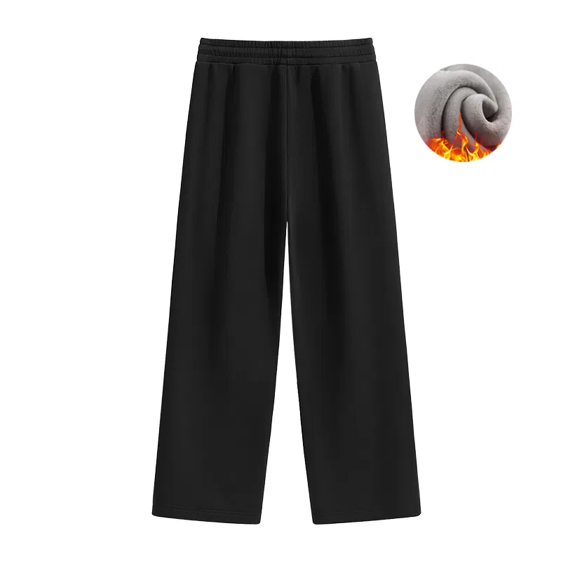 Детские утепленные прямые брюки на флисе Camping Starlight Pants Logo MINISO, Black — фото 3