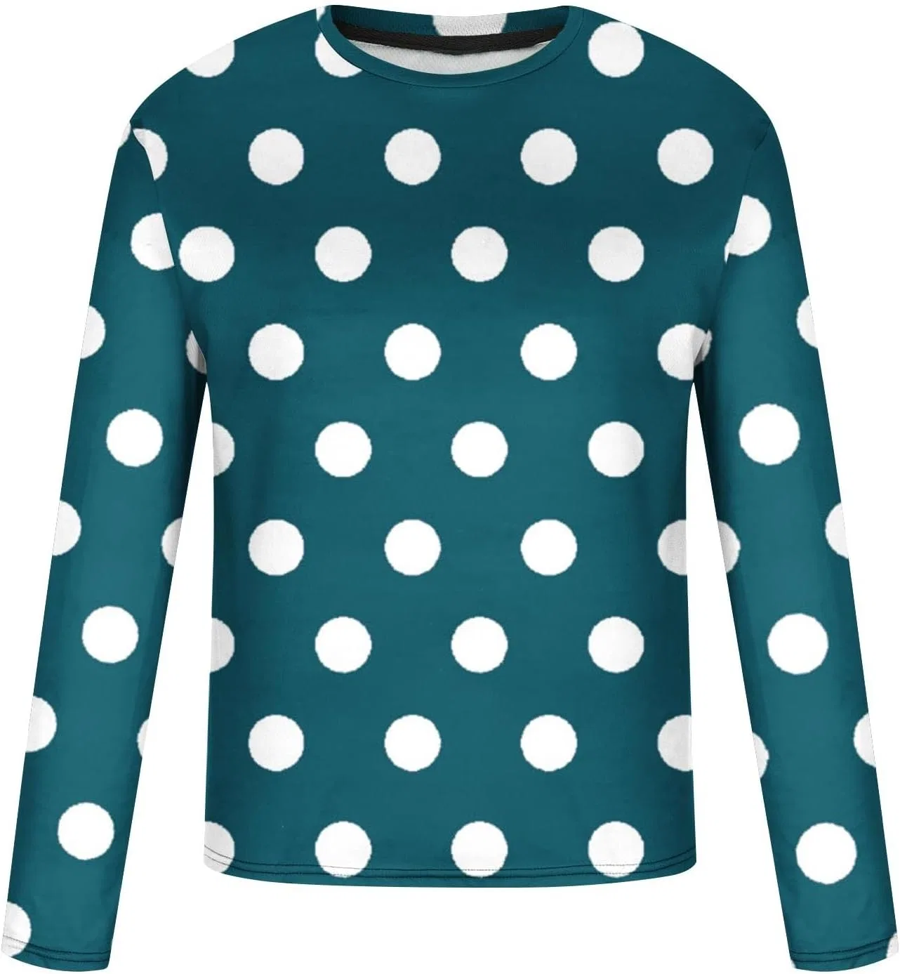 Мужская футболка с длинным рукавом в горошек, Mint Green — фото 3