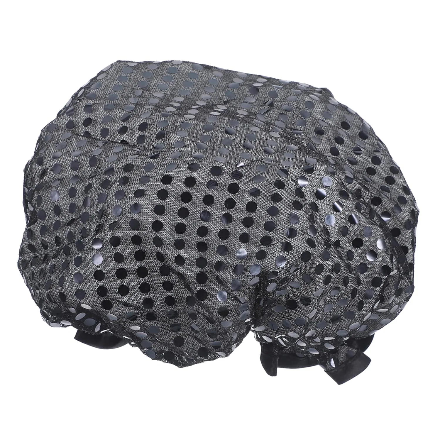 Шапочка для душа Sequin Fabric PEVA Black, Healeved, 24x24 cm