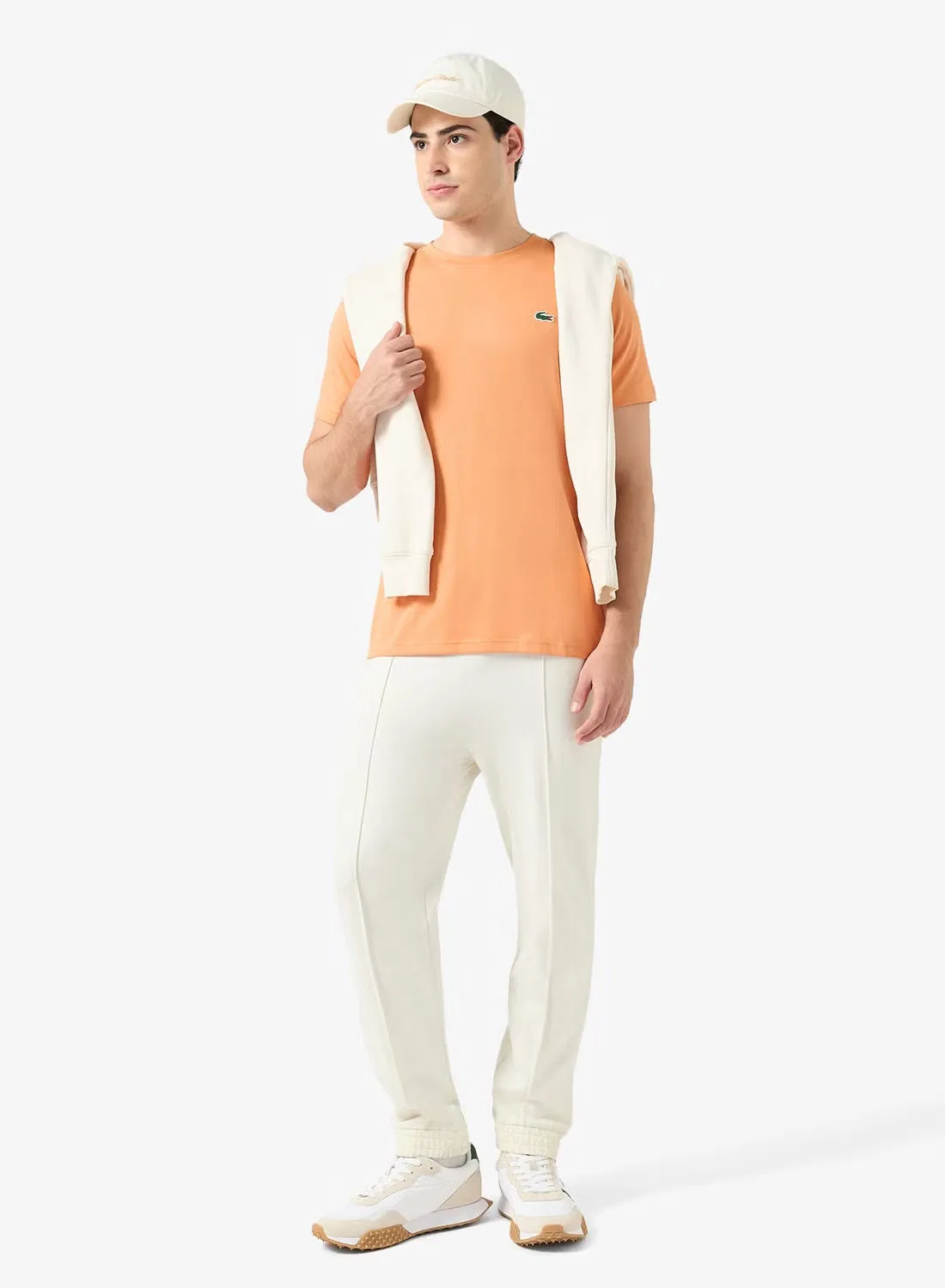 Футболка с высоким воротом Lacoste, персиковый — фото 4