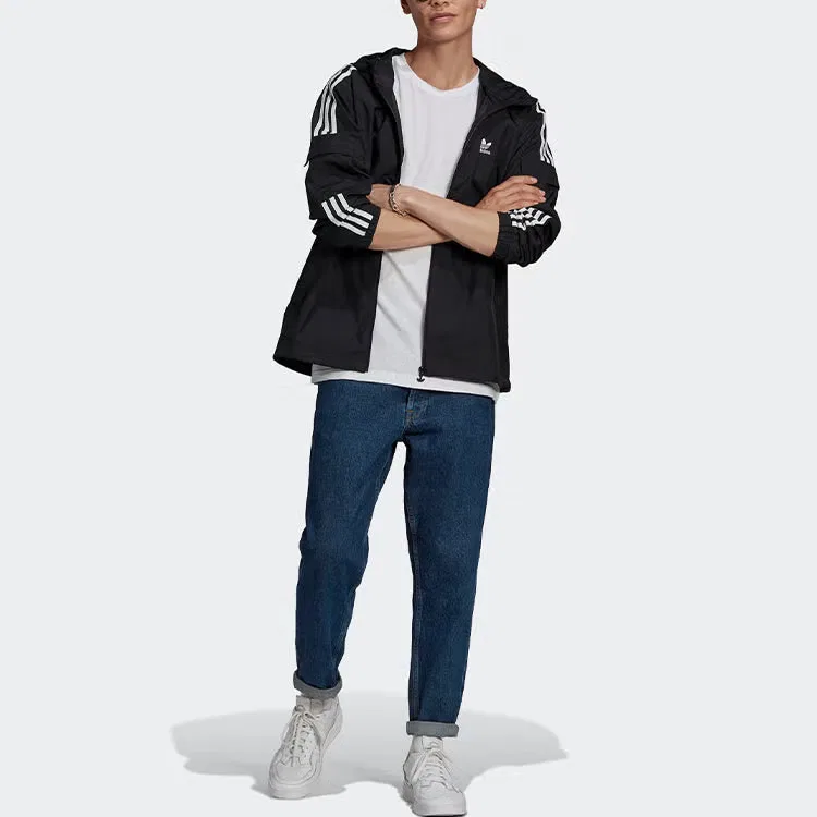 Худи с капюшоном на молнии Originals 3-stripes Adidas, черный — фото 3