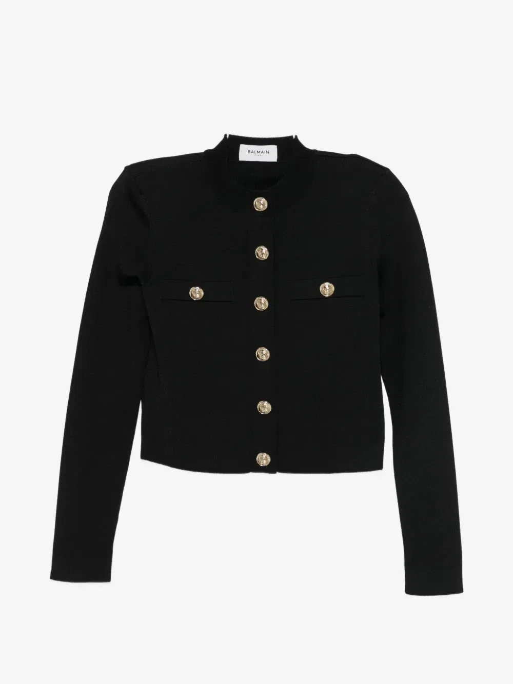 Кардиган с рельефными пуговицами BALMAIN, черный
