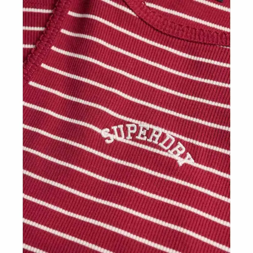 Топ без рукавов полосатый Essential Logo Stripe Racer Superdry, красный — фото 3