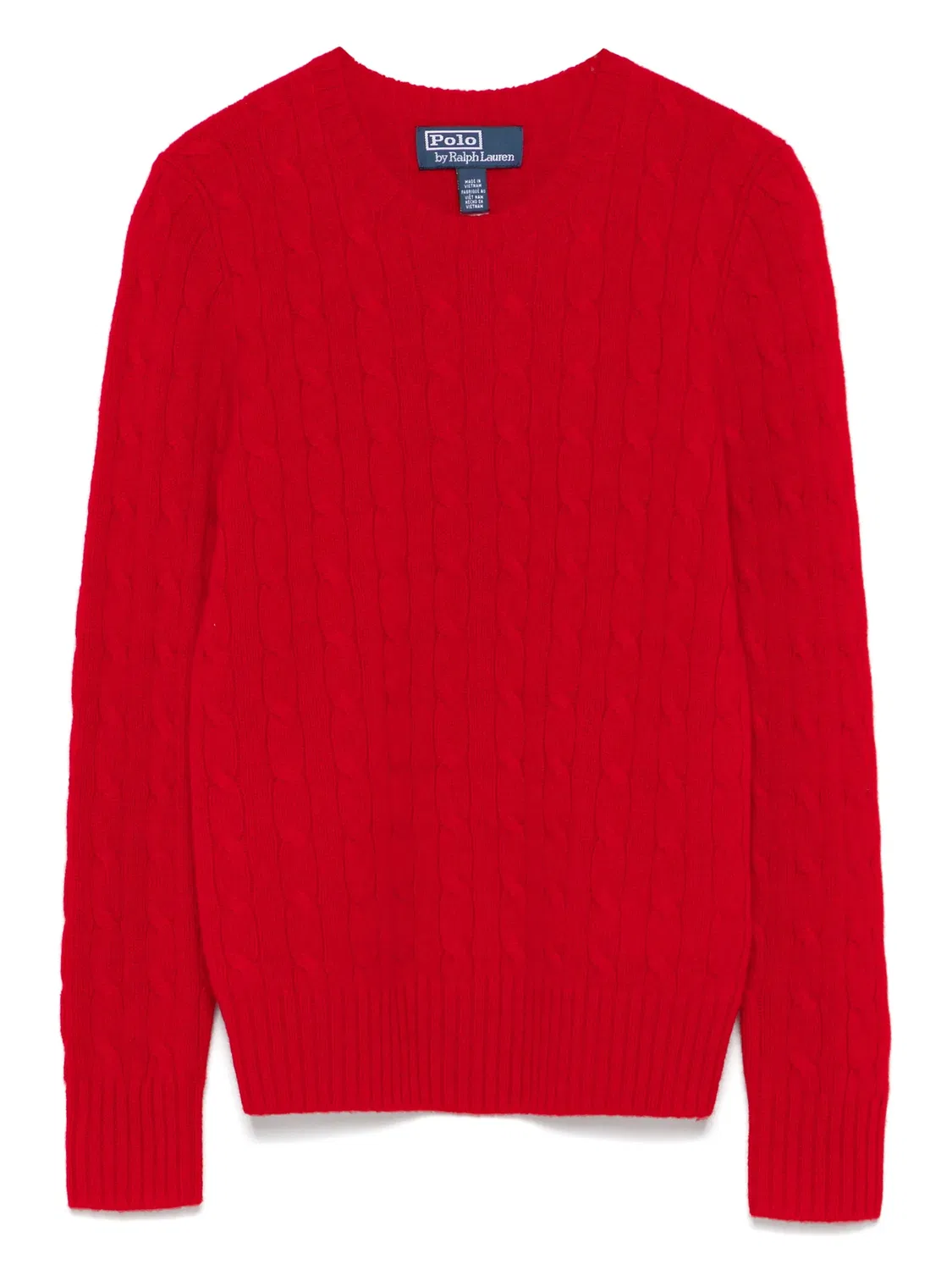 Свитер из кашемира с кабельной вязкой Polo Ralph Lauren, красный