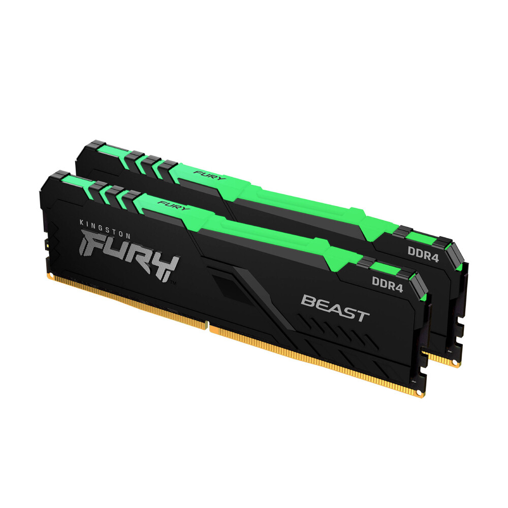 

Оперативная память Kingston Fury Beast RGB, 64 Гб DDR4 (2x32 Гб), 3200 МГц, CL16, KF432C16BBAK2/64, черный