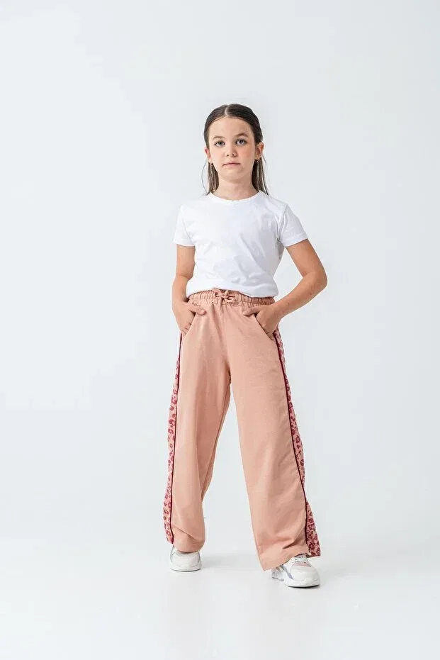 Детские спортивные штаны для девочек с принтом Mışıl Kids, Salmon