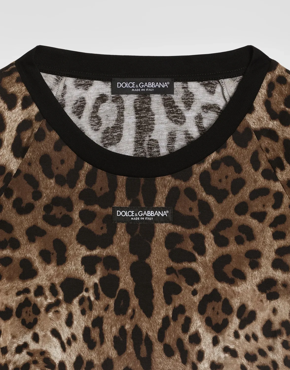 DOLCE & GABBANA Футболка из джерси с леопардовым принтом — фото 3