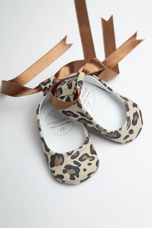 Детские пинетки для новорожденных с принтом Zeyno Ve Memo, Leopard Print