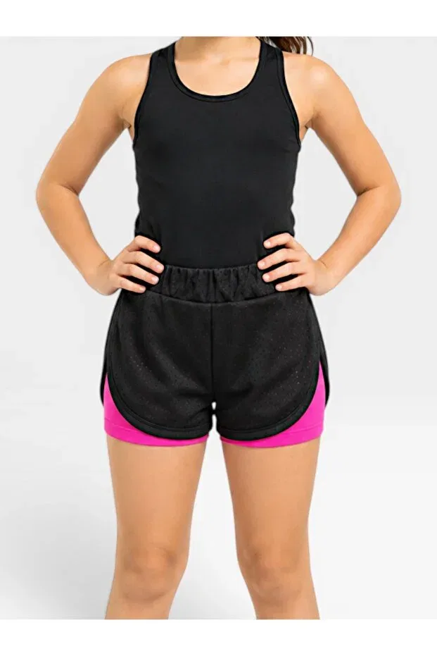 Детские шорты для девочек сетчатые She Can Wear, Pink — фото 2