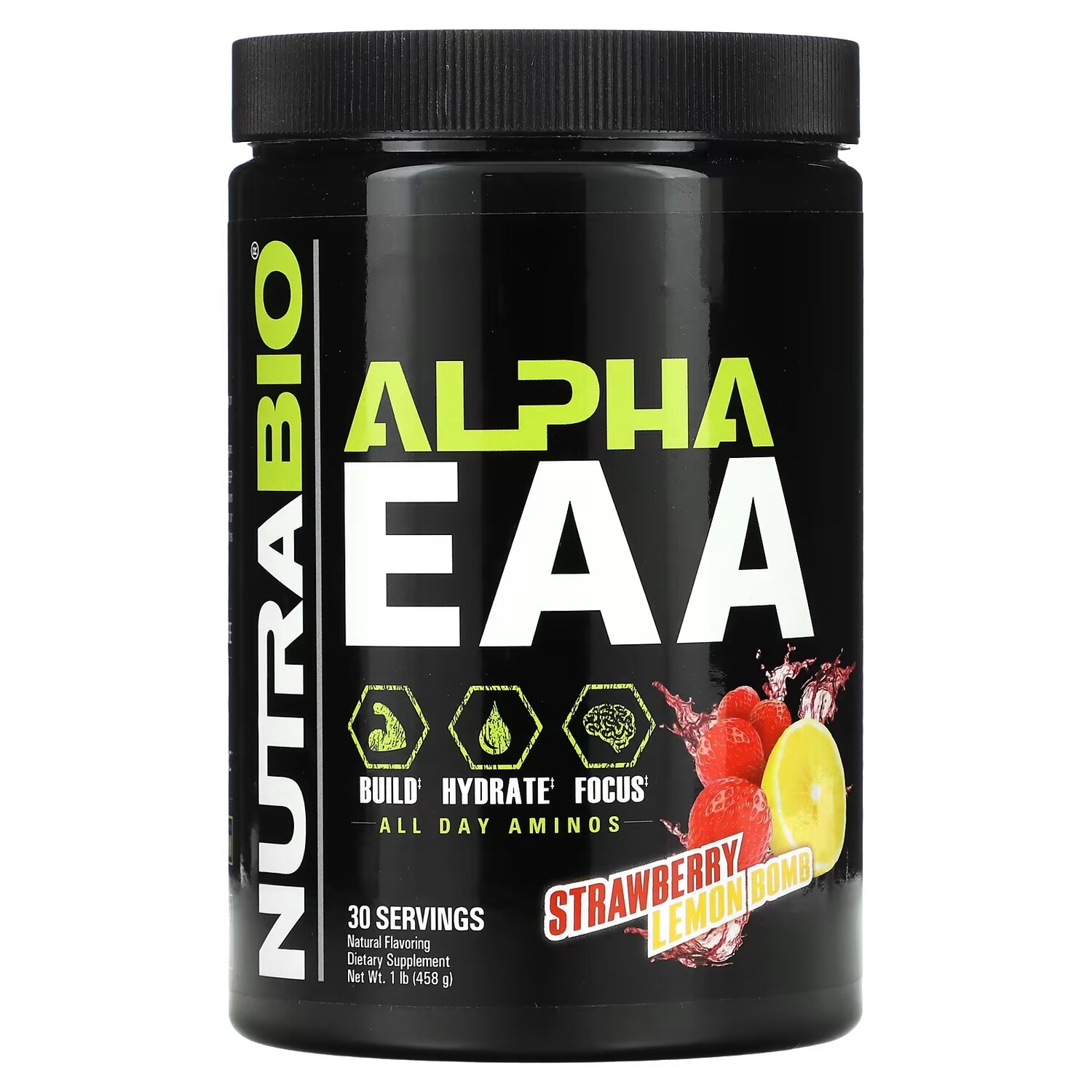 

Спортивное Питание NutraBio Labs Alpha EAA, клубника и лимон, 458 г