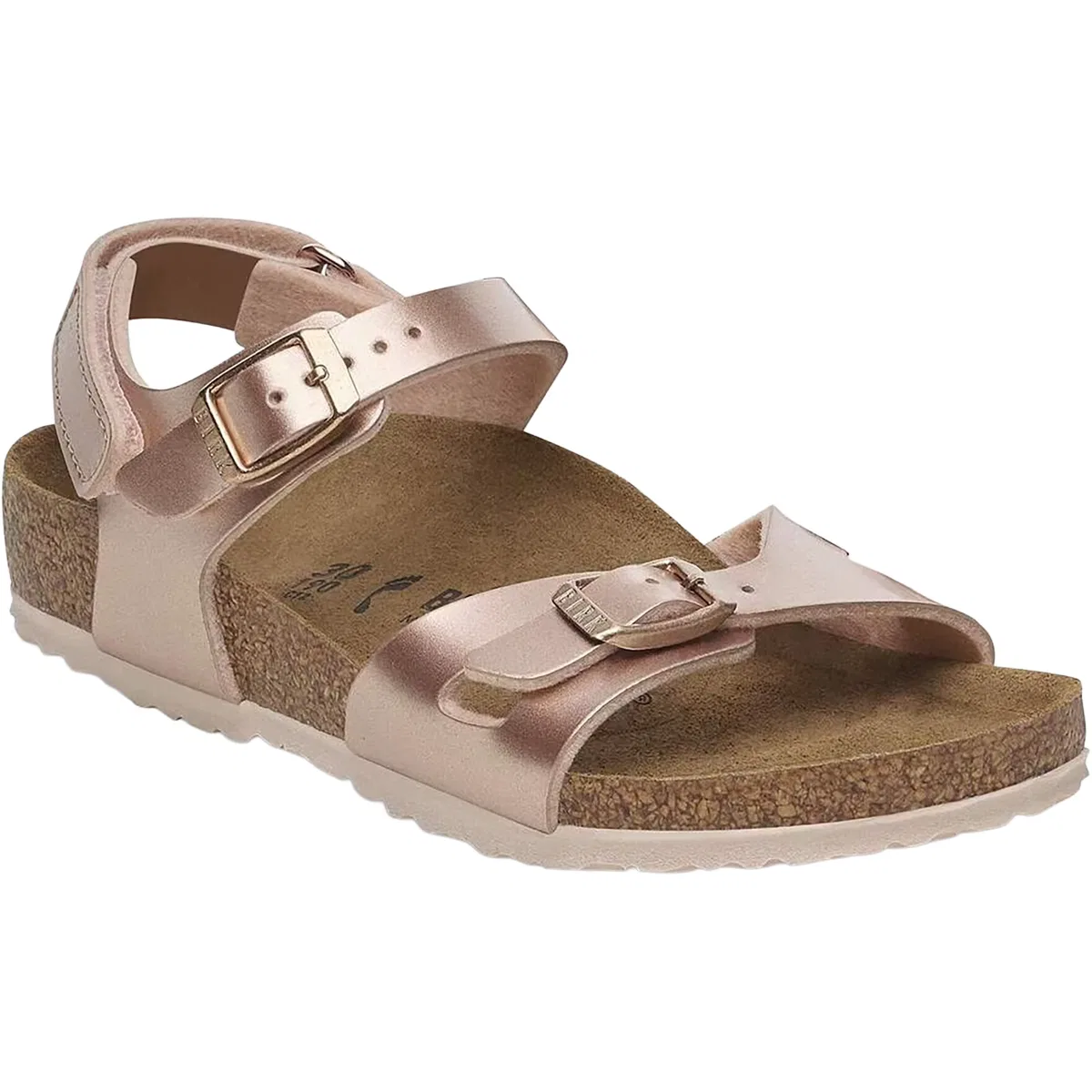 Детские сандалии для мальчиков с ремешком на липучке Rio Birkenstock, Electric Metallic Copper Birko Flor