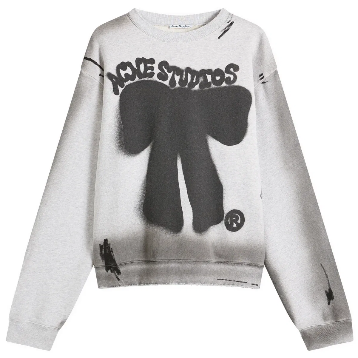 Свитшот с принтом Franziska Marker Bow Acne Studios, Pale Grey Melange