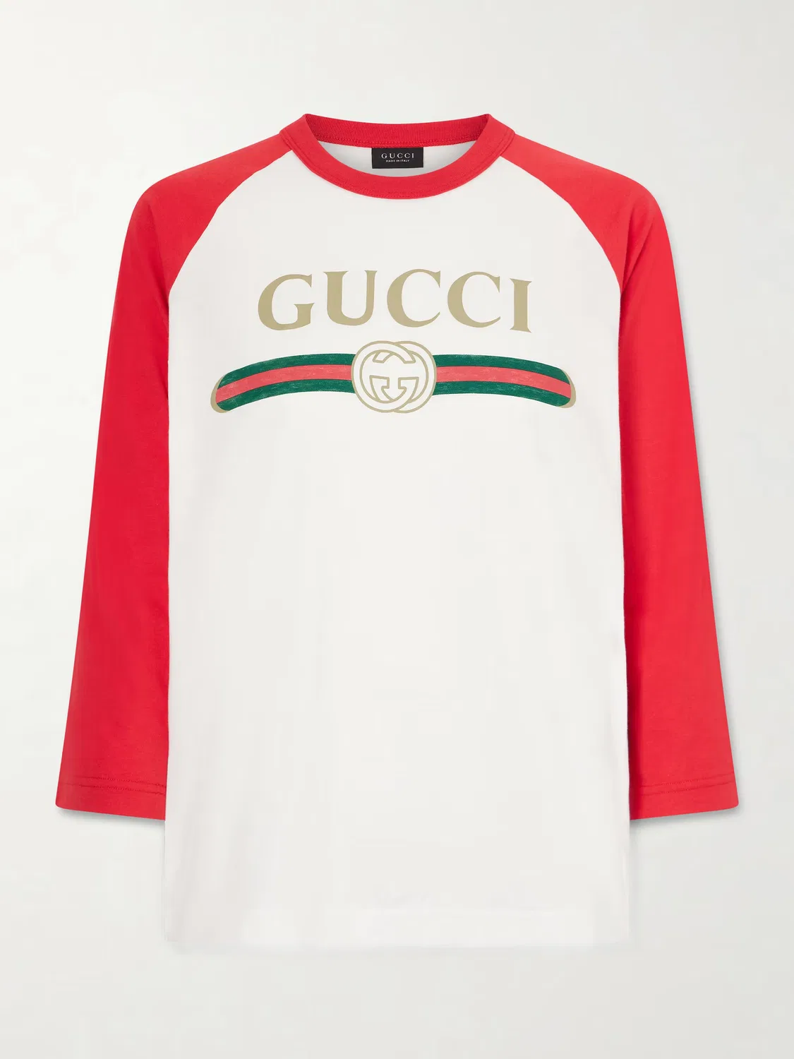 Футболка Gucci из хлопкового трикотажа с принтом, белый