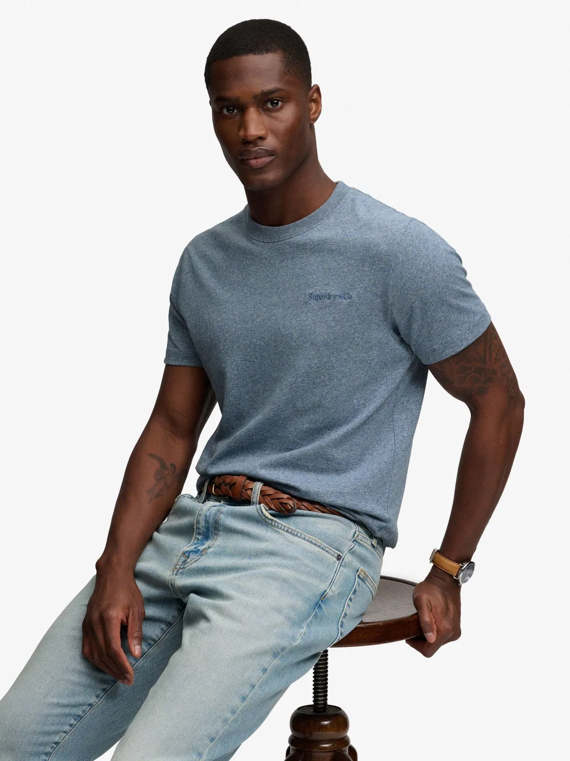 Футболка Slim Fit Superdry Essential Company Logo, синий — фото 2