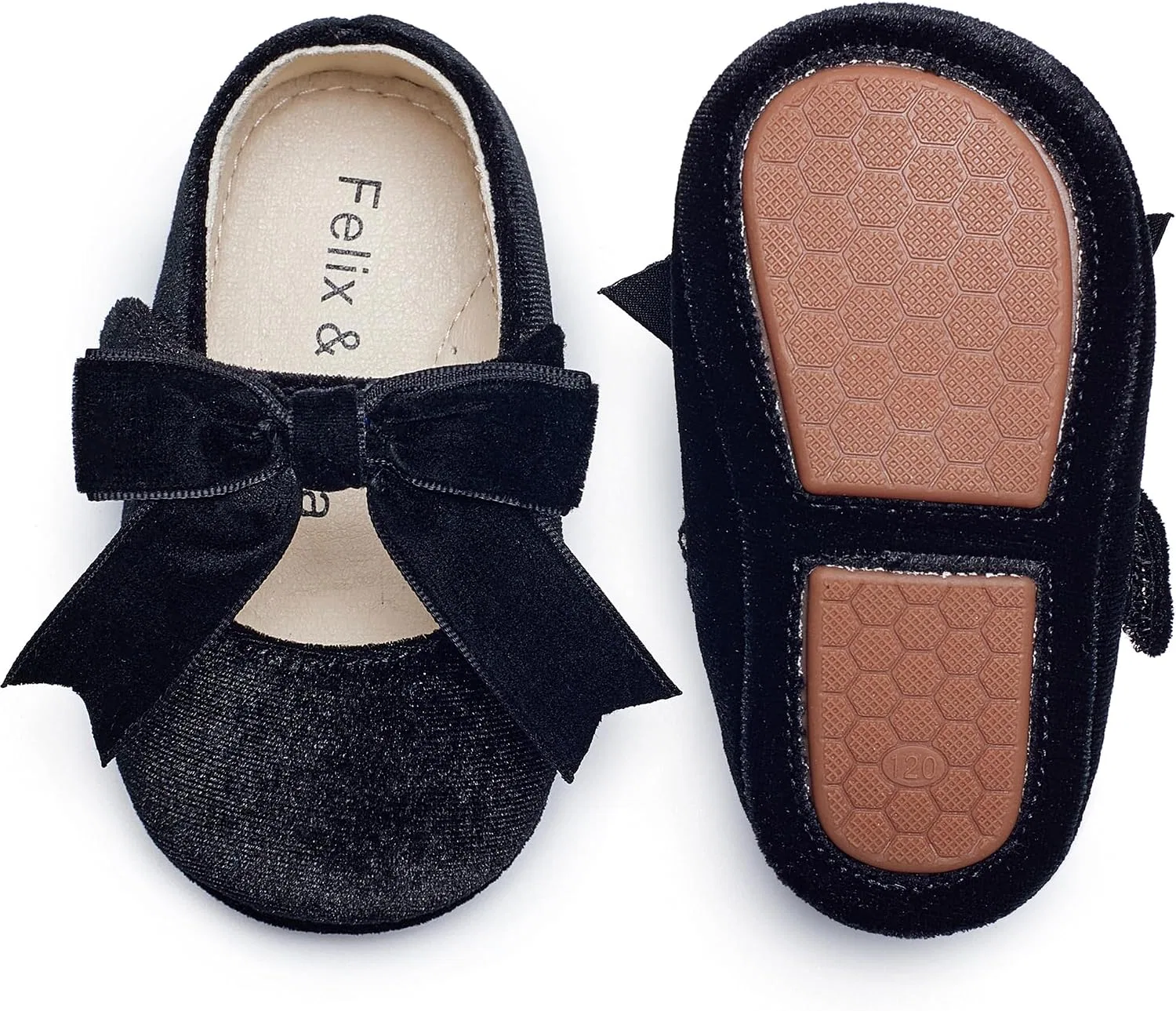 Детские балетки для девочек с мягкой подошвой Felix & Flora, Black