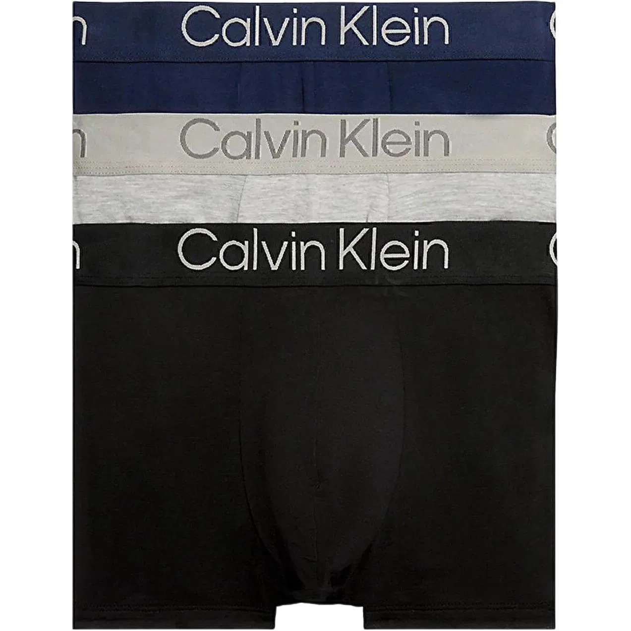 Мужские боксеры с логотипом на поясе, комплект из 3 штук, Calvin Klein, 3 Pack Blue+Black+Gray