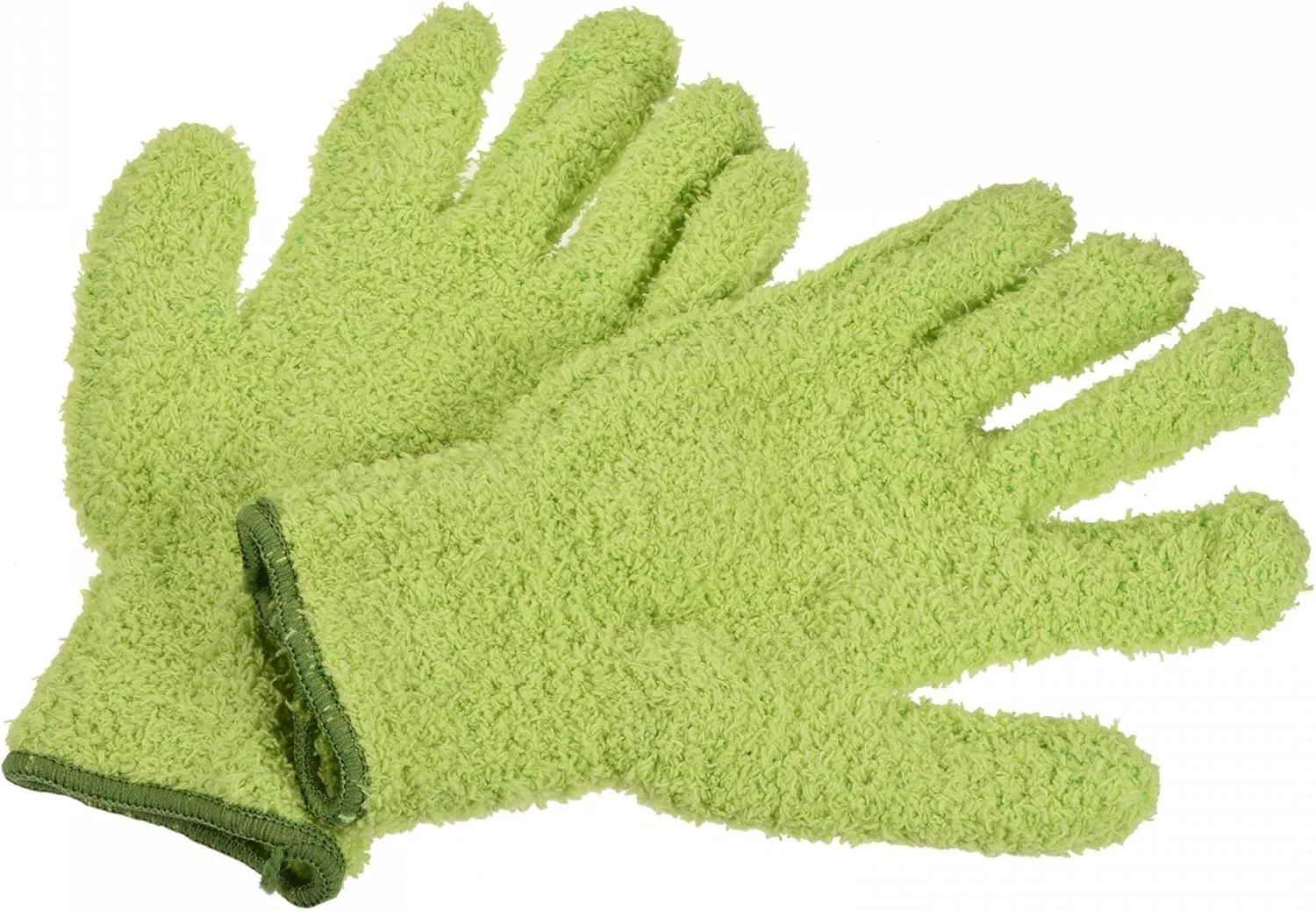Перчатки для уборки Microfibre, sourcing map, 1 пара, 220 мм, Зеленый