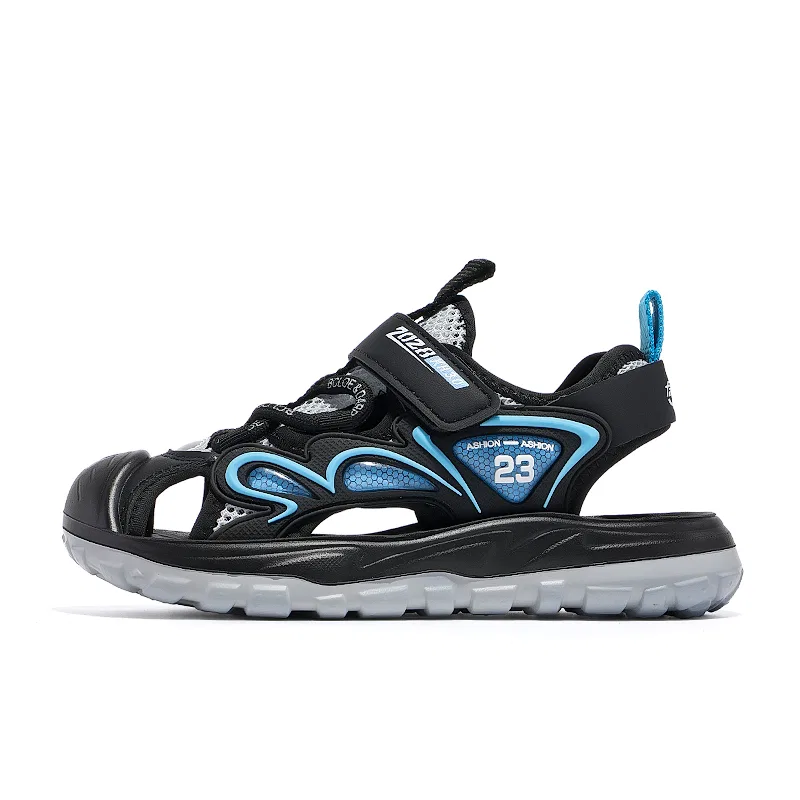 Детские сандалии из сетки и синтетической кожи VENICEW, Black Blue
