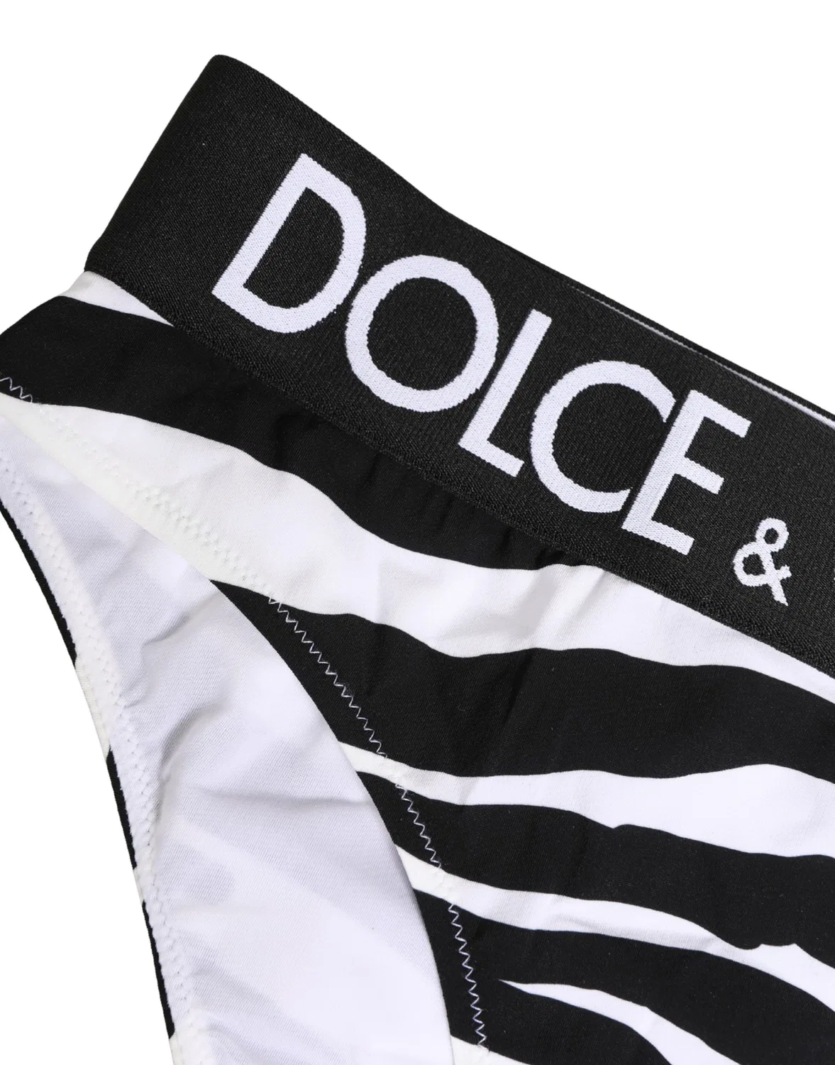 Женские трусы-слип с принтом зебры Dolce & Gabbana, Black/White — фото 3