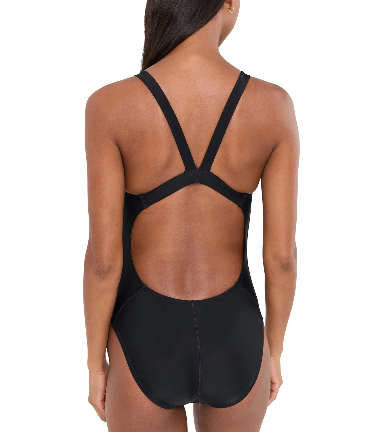 Слитный купальник с открытой спиной и логотипом Logo Tape Fastback One-Piece Nike, Black — фото 3