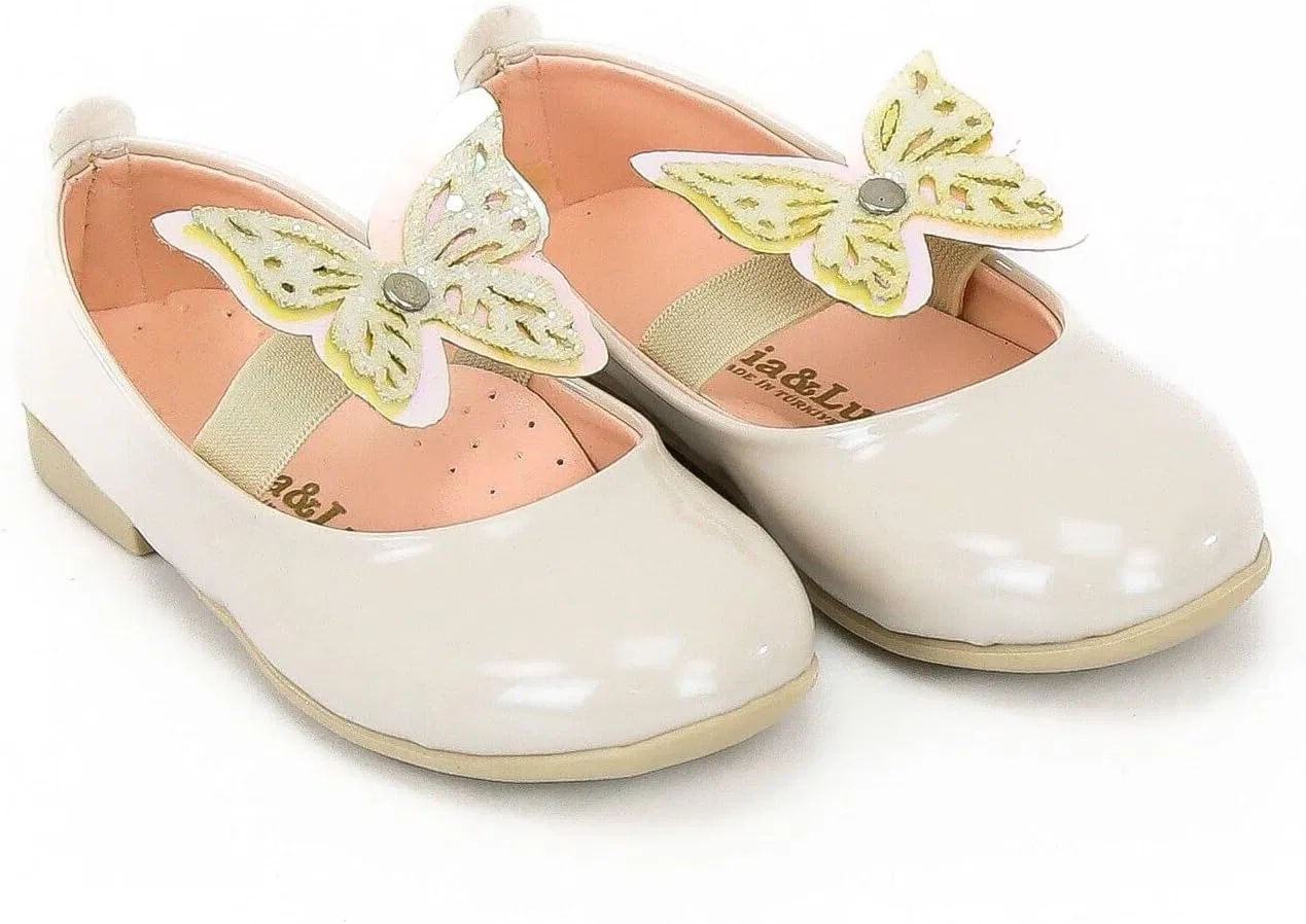 Детские туфли-балетки для девочек с блестками Mary Janes SIRRI, Pearl White — фото 3