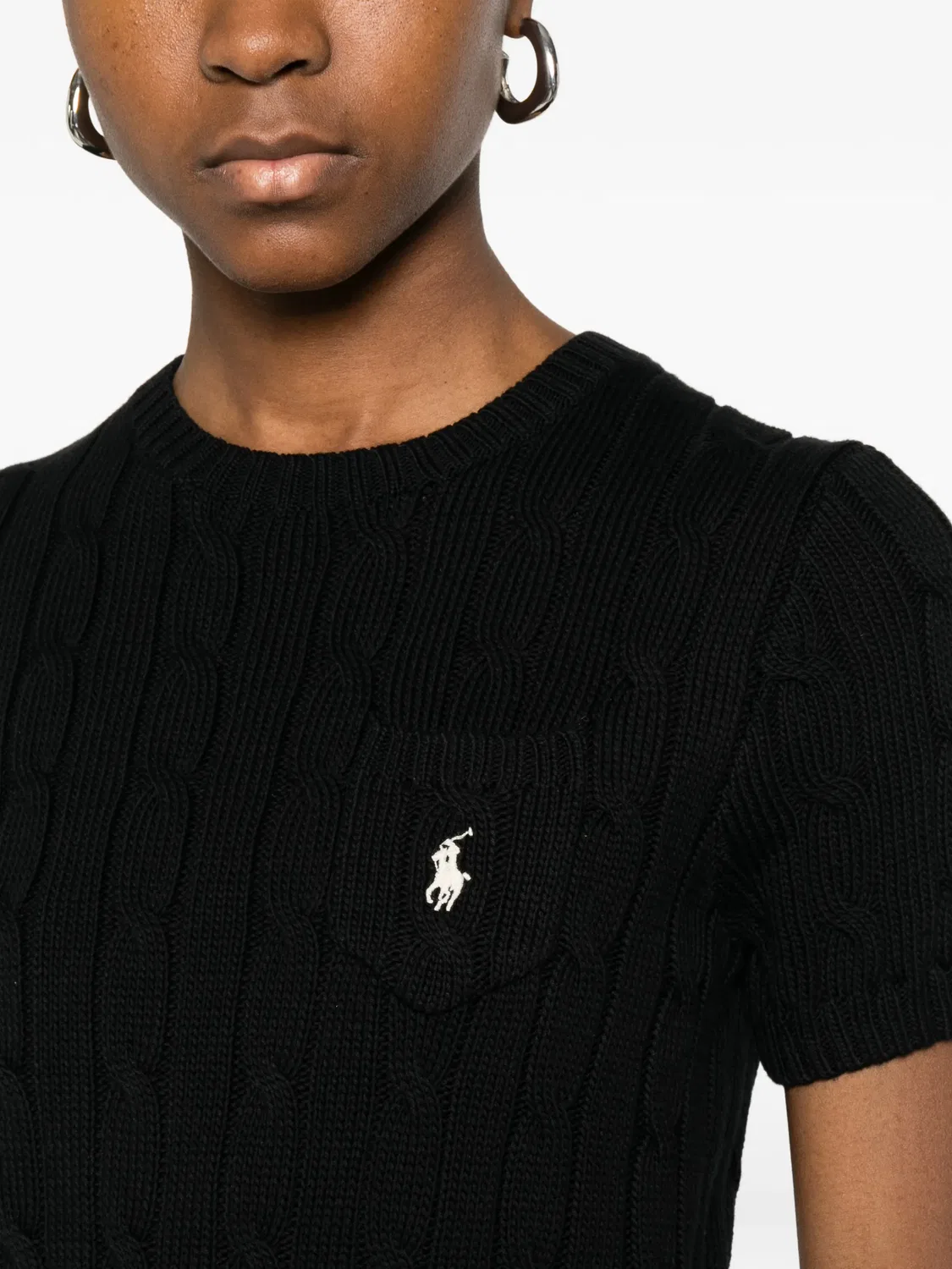 Polo Ralph Lauren Свитер крупной вязки черный — фото 3