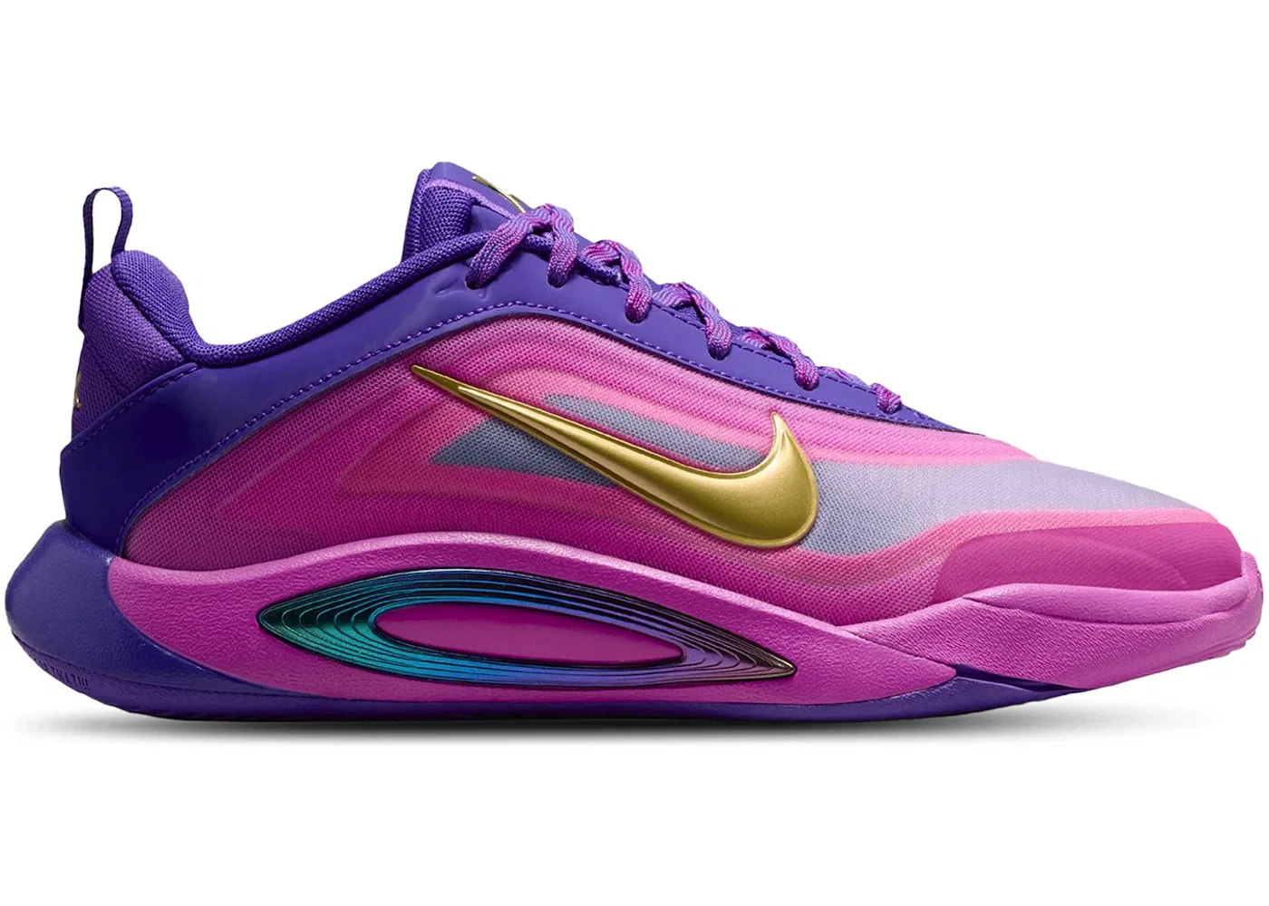 Детские кроссовки для девочек Nike A'ja Wilson A'One, Fierce Purple/Hyper Violet/Hyper Magenta/Metallic Gold