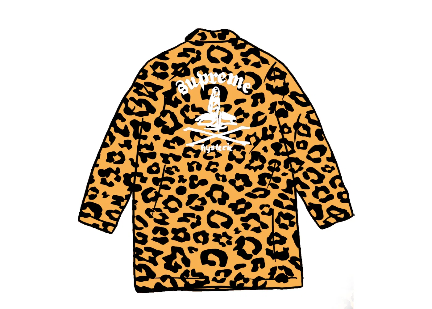Мужское пальто-тренч с леопардовым принтом Supreme HYSTERIC GLAMOUR Leopard Trench, Tan