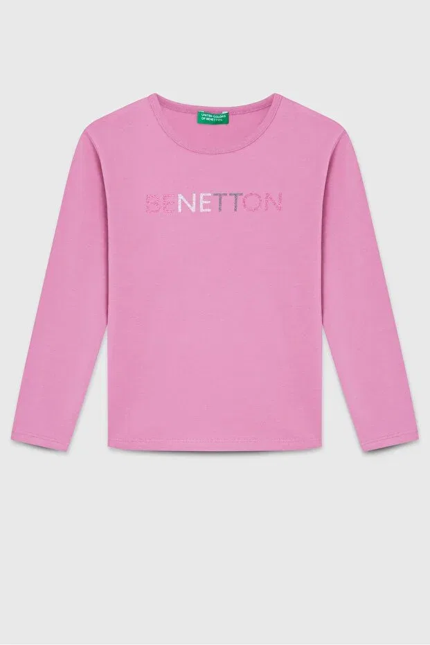 Детская футболка для девочек с длинным рукавом Benetton, Rose Dry