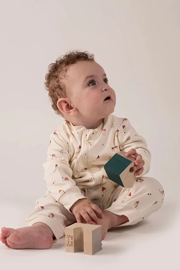 Детский комбинезон для сна с принтом Basics Vauva, House Patterned