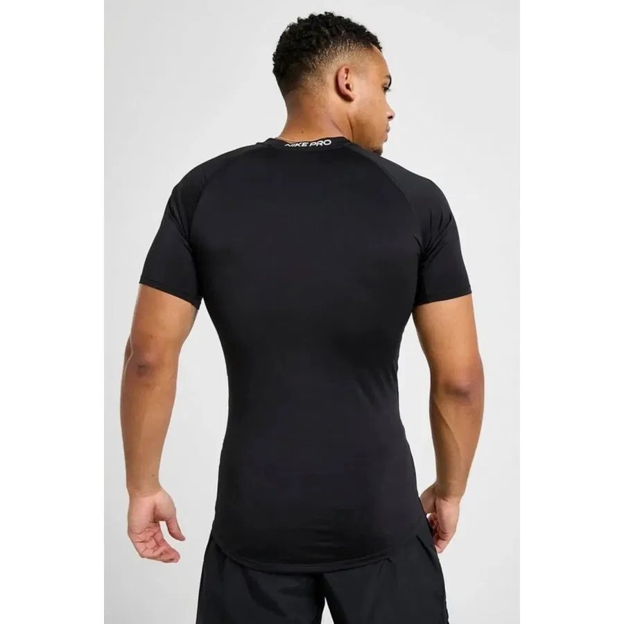 Спортивная футболка Nike Pro Dri-Fit Slim Top-Short Sleeve с коротким рукавом, Черный — фото 4