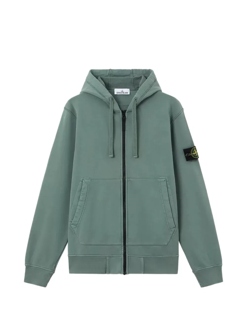 Худи из флиса из органического хлопка 6100061 Stone Island, зеленый