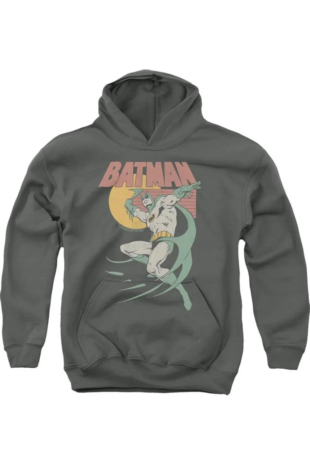 Детское худи для мальчиков с принтом Batman 70´s Batman Gildan, Charcoal