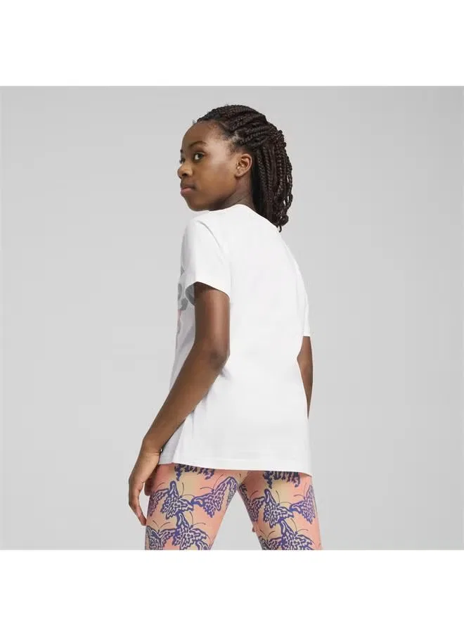Футболка с принтом бабочки Butterfly vibe logo youth Puma, белый — фото 2