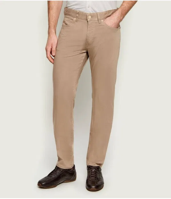 Мужские чино-брюки Slim Fit P-Delaware5 BOSS, бежевый — фото 3
