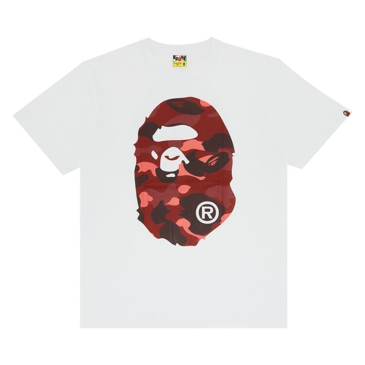 

Футболка BAPE Color Camo Big Ape Head Tee 'White/Red', белый