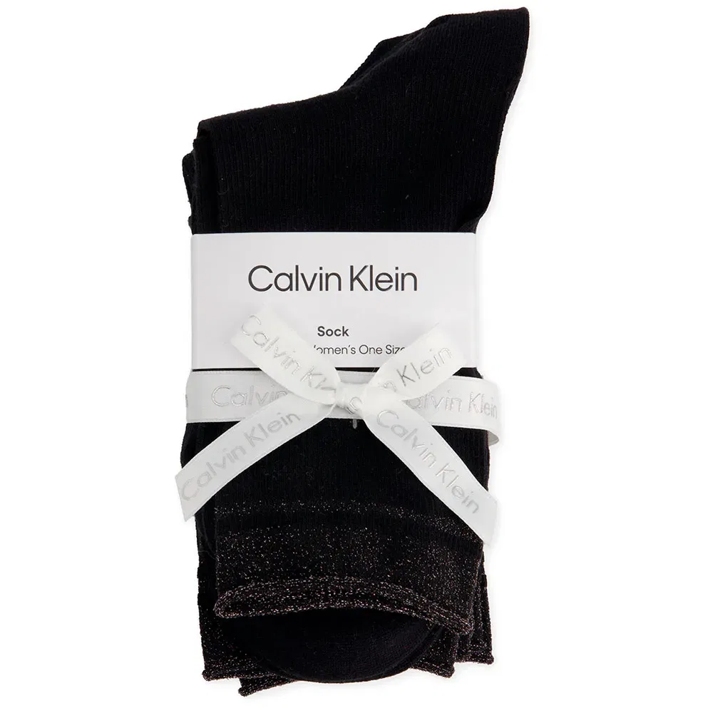 Женские носки с люрексом Calvin klein, Black — фото 3
