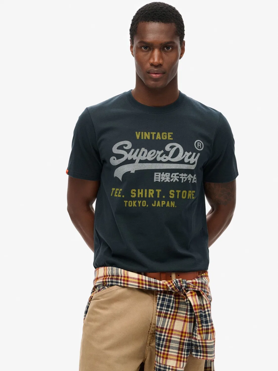 Футболка с вышивкой логотипа Superdry Vintage, синяя