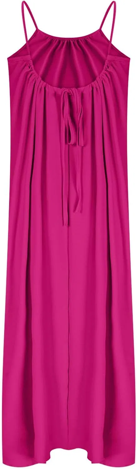 Женское летнее пляжное платье с открытой спиной Cami, Hot Pink — фото 4