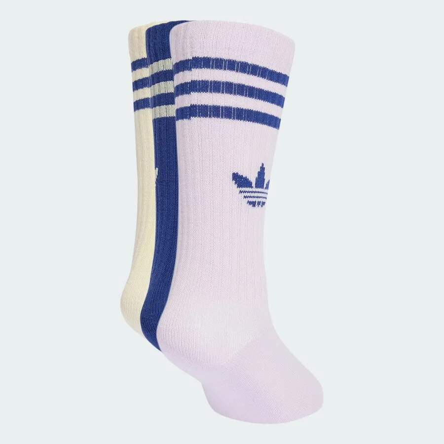Носки ADIDAS ORIGINALS в цветах: морской синий, пастельно-желтый, светло-фиолетовый — фото 2