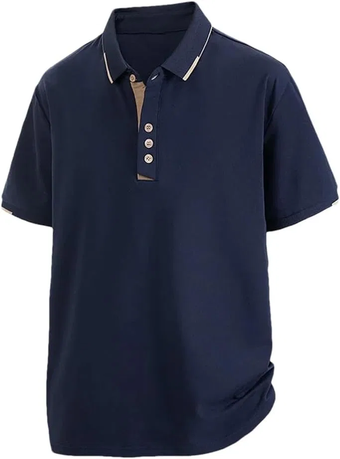 Мужское поло с контрастной строчкой Casual Sports, Blue
