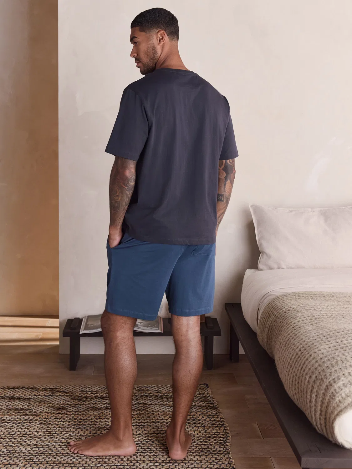 Пижама Slate Grey Short Sleeve Jersey Pyjamas Set Next, серый сланец — фото 2