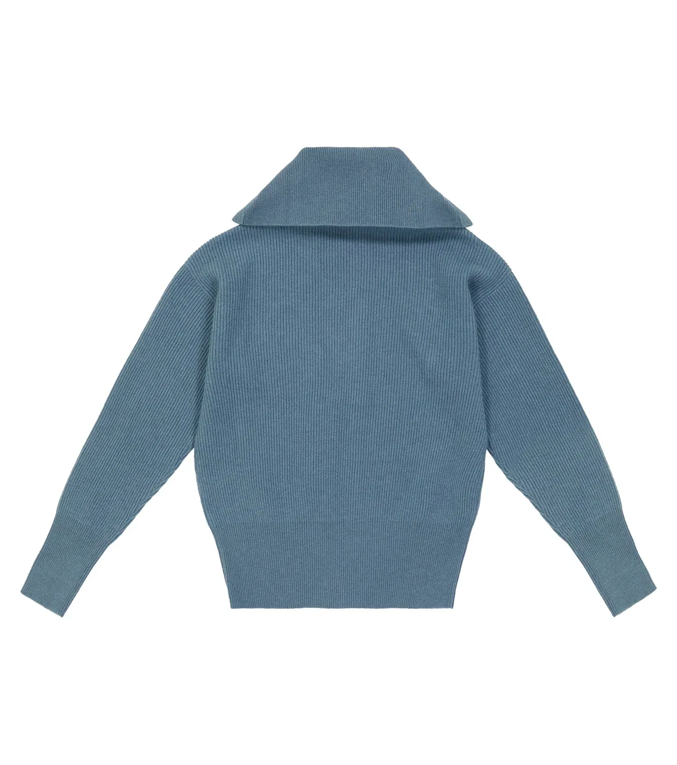 Кашемировый кардиган на молнии с нагрудным карманом Brunello Cucinelli Kids, синий — фото 4