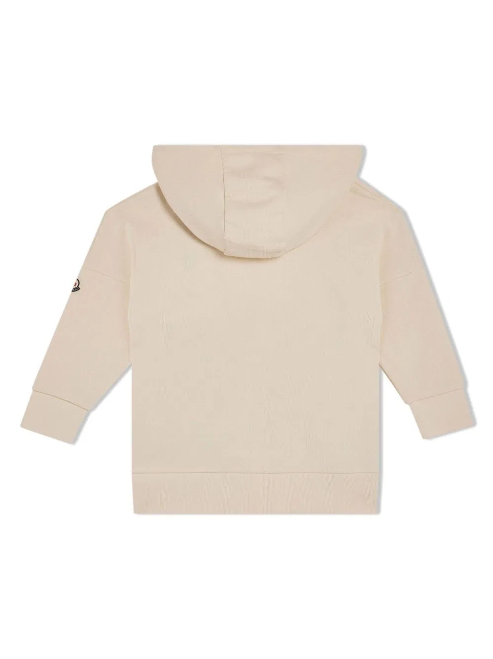 Платье-худи из хлопка с принтом Rhinestone-Embellished Logo-Print Cotton Hoodie Moncler, Cream — фото 2