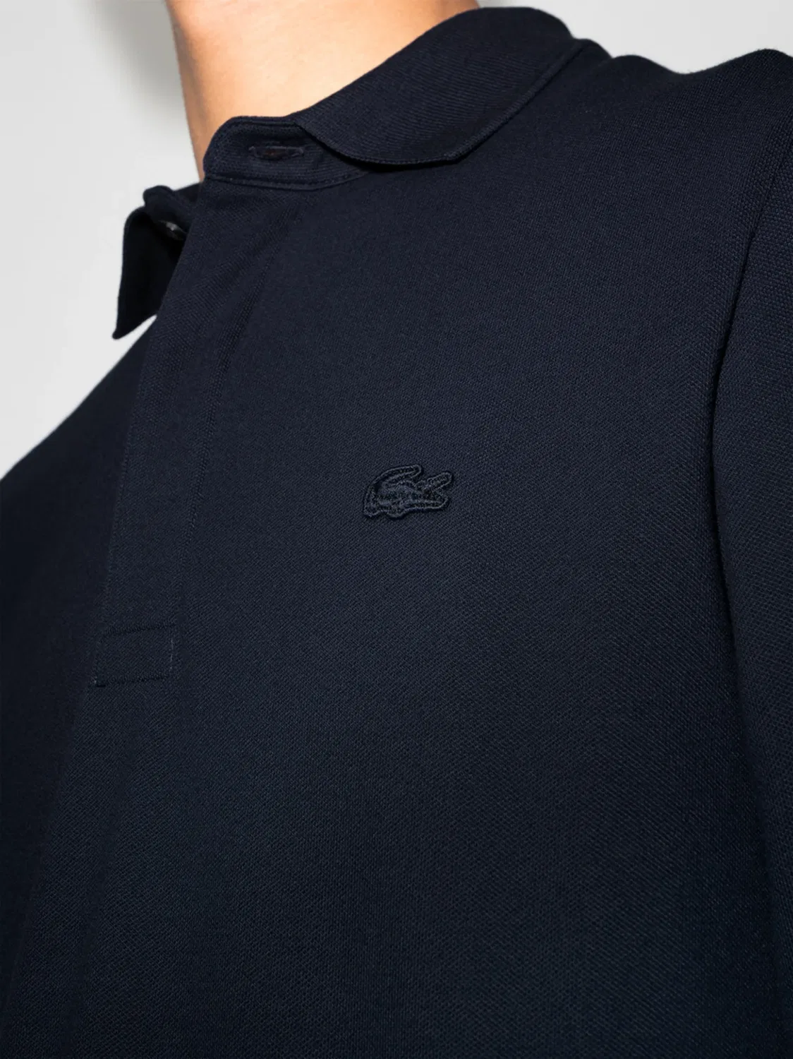Поло с длинными рукавами с вышитым логотипом Lacoste, синий — фото 4