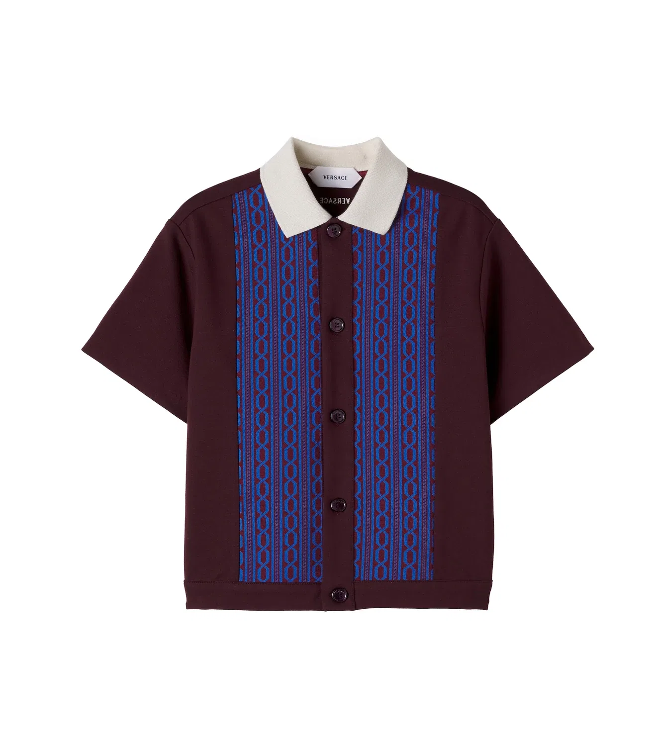 Жаккардовая рубашка с длинным рукавом Versace Kids, бордовый