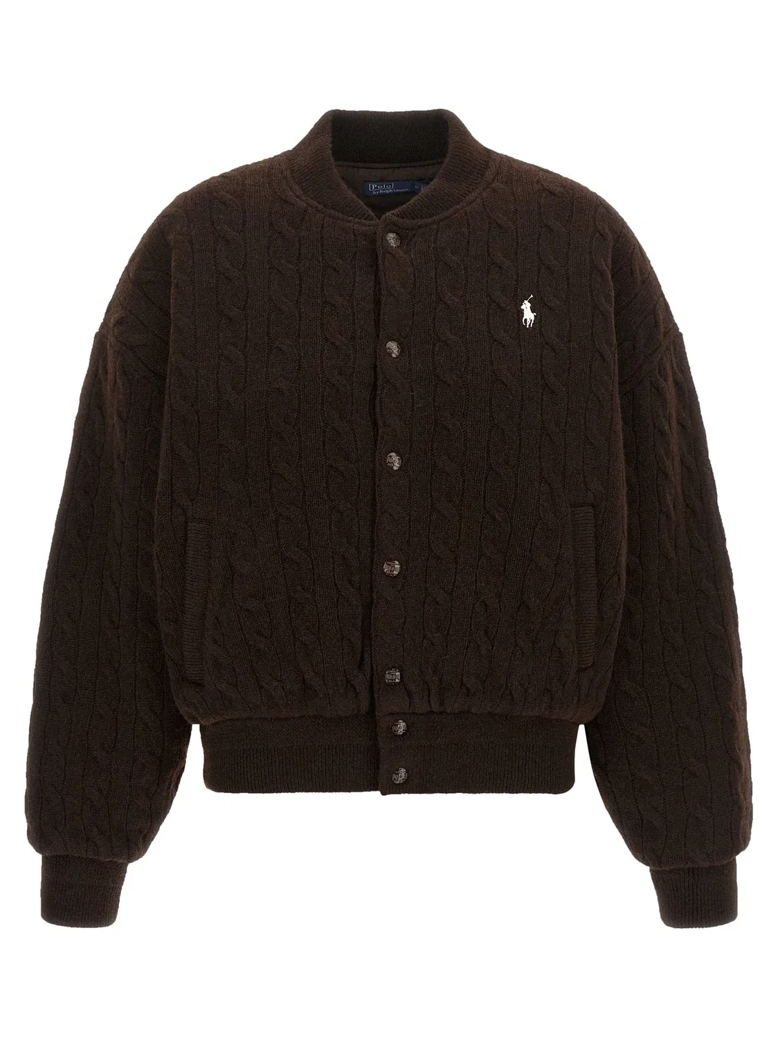 Плетеная куртка-бомбер Polo Ralph Lauren, коричневый