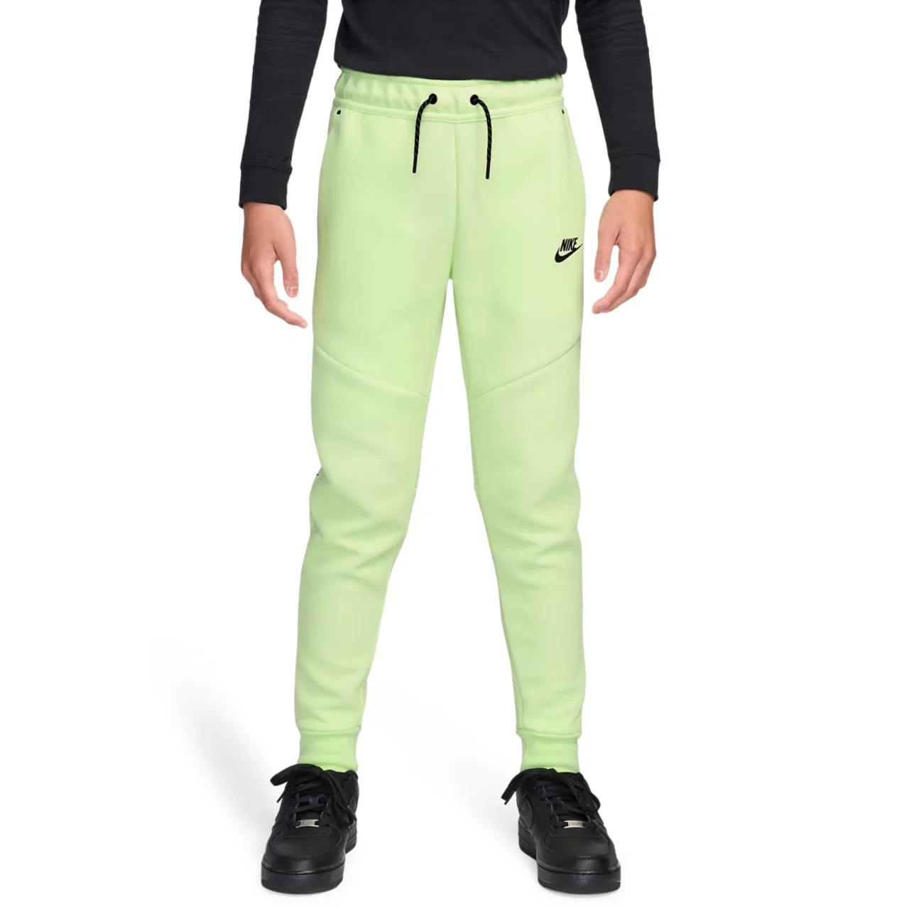 Брюки для мальчиков Tech Fleece Nike, цвет Black/Light Liquid Lime
